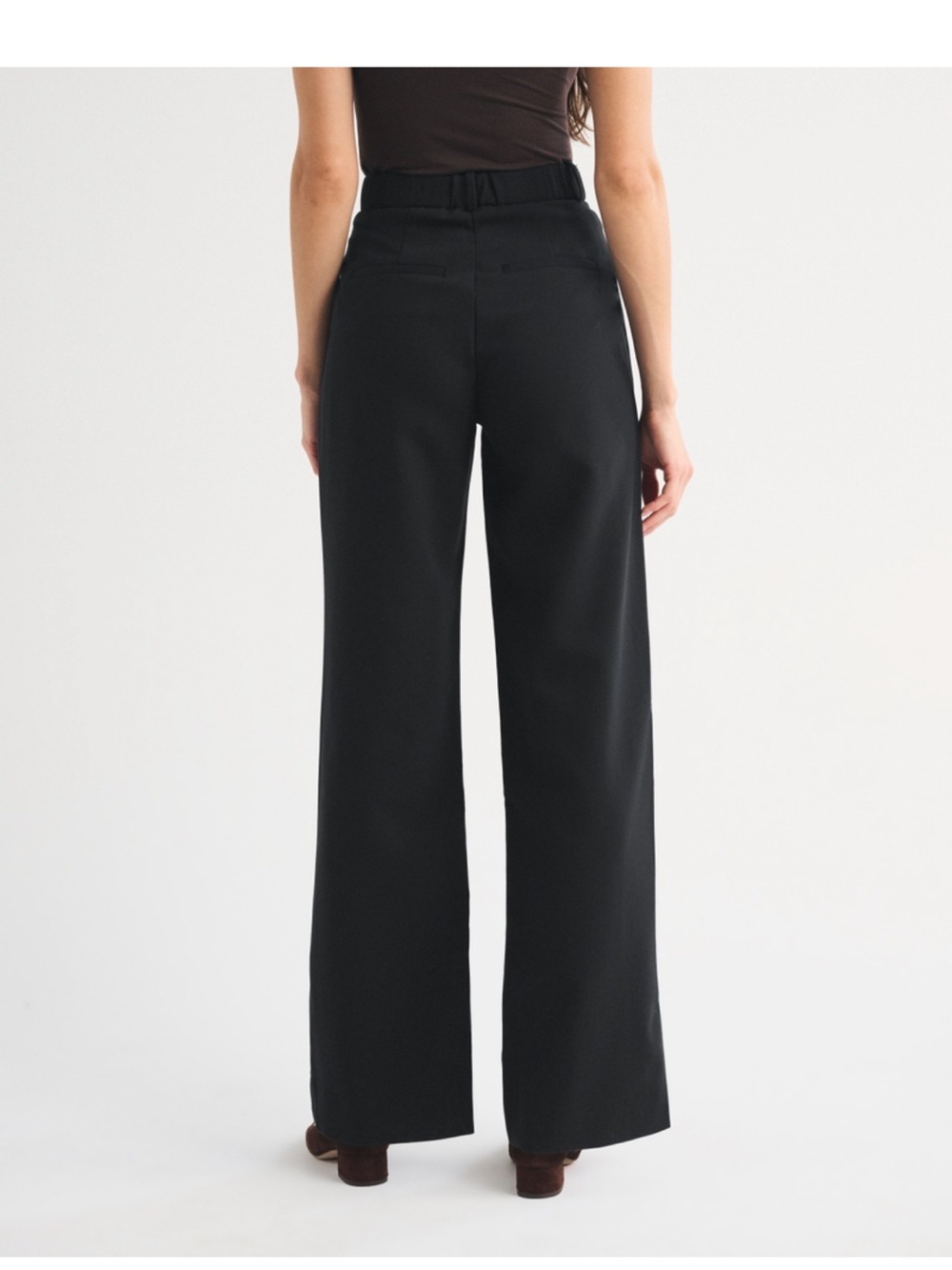 Abercrombie & Fitch Sloan Black High-Rise Wide-Leg Trousers 23 NWT - Picture 3 of 3